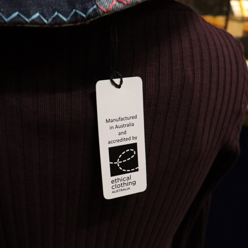An Ethical Clothing Australia tag